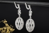 Große ovale Ohrhänger Ohrstecker mit 7 Carat Diamanten in 750er Weißgold 
