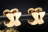Creolen Ohrstecker im Kreuzdesign mit Diamanten in 750er Gelbgold 