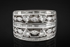 Breiter Herz Bandring mit Diamanten durchbrochen in 950er Platin Arbeit 