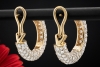 Luxuriöse Creolen Ohrstecker mit Clips und Diamanten in 750er Gelbgold 