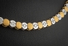 Tenniscollier Kette mit Diamanten Handarbeit in 750er Gelbgold Weißgold 