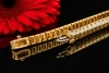 Klassisches Tennisarmband Exklusive Arbeit mit Diamanten in Gelbgold 750 