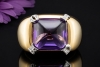 Dior Cocktailring mit Amethyst und Diamanten Massiv in 750er Gelbgold 