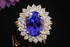 Entouragering Amethyst Cocktailring mit Diamanten in Gelbgold Handarbeit 
