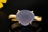 BVLGARI Mediterranean Eden Seltener Chalzedon Cabochon Ring Gelbgold 750 