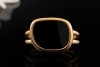 Roberto Coin Ring Schwarze Jade Asymmetrisches Design in 750er Roségold 