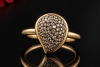 Hollfelder Creations Ring Tropfen mit braunen Diamanten in Roségold 750 