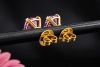 Ohrstecker Amethyst im Kissenschliff Violett gearbeitet in Roségold 750 
