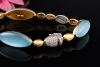 Hollfelder Armband Blauer Bergkristall Diamanten 750er Roségold Weißgold 