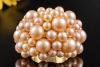 MIMÍ Milano Cocktail Ring Statement mit Rosa Perlen Massiv Gelbgold 750 