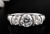 Trilogie Brillantring 1,78 Carat natürliche Diamanten in 750er Weißgold 