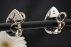 Tropfen Ohrringe Ohrstecker mit Clip Türkis und Diamanten 750er Weißgold 
