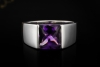 Cartier Tank Ring mit Amethyst Lila Großes Modell Gr. 52 in Weißgold 750 