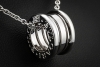BVLGARI B.zero1 Collier Halskette mit rundem Anhänger in 750er Weißgold 