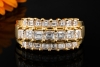 Ring mit Eckige Diamanten Carréschliff 2,80 Ct 750er Gelbgold Handarbeit 
