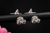 Hollfelder asymmetrische Stern Ohrstecker mit Diamanten in Weißgold 750 