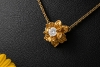 Carrera y Carrera Collier Emperatriz Blume mit Diamant in 750er Gelbgold 