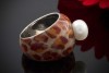 Designer Weißgold Ring LEO PRINT EMAILLE mit Süßwasserzuchtperle in 585er Gold 