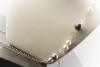 Perlen Collier Kette 94 cm Facettierte Quarzkugeln in 750er Gold Bicolor 
