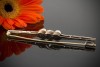 Perlen Brosche Nadel mit Diamanten in 585er Gold Alte Goldschmiedearbeit 