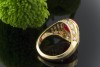 Goldschmiedearbeit Ring mit Rubin Cabochon & Diamanten in 750er Gold 