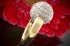 Kugel Ring Brillantkugel rundum mit Brillanten 4,67 Carat 750er Gelbgold 