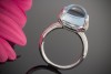 Leuchtender Blautopas Edeltopas Ring mit Brillanten in Weißgold 750 