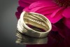 Breiter Gelbgold Ring geschwungen mit Brillanten in 585er Gold 