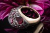 Großer Pomellato Ring Tabou mit Rhodolith Granat in 750er Roségold Gr 53 