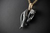 Cartier Panther Anhänger in Silverium Silber Massiv mit 750er Gelbgold 