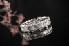 Besonderer Memoire Ring mit Baguette Diamanten & Brillanten Weißgold 750 