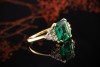 Ring Smaragd im Emerald Schliff und Diamanten Brillanten in Gelbgold 750 