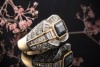 Goldschmiedearbeit Ring Massiv Saphir und Diamanten in Gold und Platin 