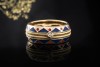 Wellendorff Ring Bordure mit Diamant Emaille Blau Rot 750er Gelbgold 60 