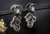 Buchwald Ohrringe Drache 2 in 1 mit Diamanten in Weißgold 750 Ohrstecker 