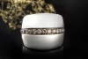 Al Coro Ring Offene Ringschiene mit braunen Diamanten in 750er Weißgold 