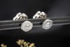 Diamant Ohrringe Ohrstecker mit Brillanten Blütenform in 750er Weißgold 