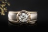 Solitär Ring 1,2 Ct Diamant Altschliff Massive Arbeit 750er Gold Bicolor 