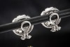 Ohrclips Ohrringe mit Diamanten rund geflochten in 750er Weißgold 