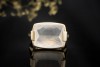 BVLGARI Ring Facettierter Rosenquarz Massive Arbeit in 750er Gelbgold 