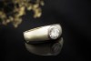 Klassischer Solitär Ring 1 Diamant im Brillantschliff Gelbgold Weißgold 