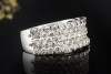 Ring Breiter Bandring mit Diamanten handgefertigt in 750er Weißgold 