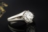 Solitär Vintage Ring 1 Altschliff Diamant 2 Ct Handarbeit 750er Weißgold 