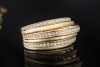 Eleganter Ring Offener Bandring Diamanten in stilvoller Gelbgold Arbeit 