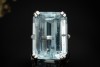 Eleganter Vintage Cocktailring Ring mit großem Aquamarin 750er Weißgold 