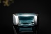 BVLGARI Ring mit blauem Topas Bulgari Tronchetto massiv in Weißgold 750 