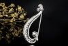 Elegante Brosche Musiknote Vintage Nadel mit Diamanten in 750er Weißgold 