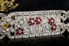 Antikes breites Armband mit Rubin Blumen und Diamanten in 950er Platin 