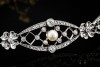 Antikes Armband Diamanten Perlen Blütenmotive detailverliebt in Platin 