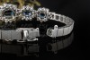 Vintage Saphir Armband Klassisch mit Diamanten mattiert in Weißgold 750 